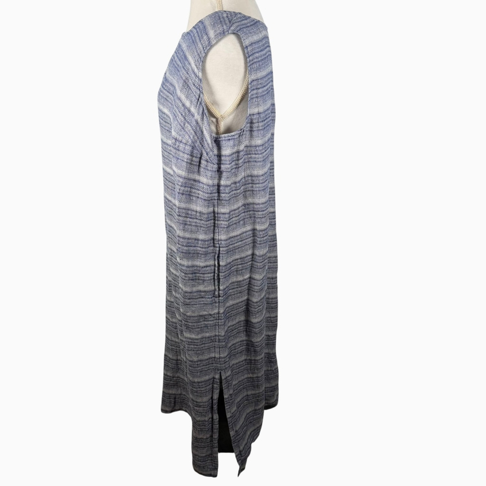 Pure J. Jill Linen Shift Maxi Dress Key-Hole Sleeveless Pocket Sapphire Size XL - Picture 5 of 9